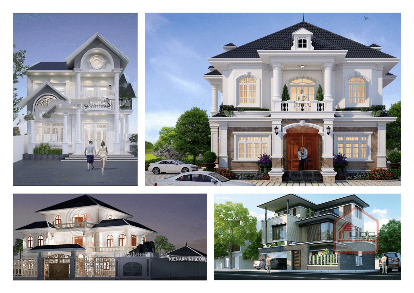 Mẫu thiết kế nhà biệt thự đẹp hiện đại kiểu Pháp
